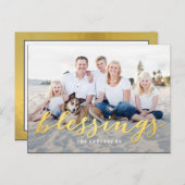 光沢のある恵みホリデーフォトカードはがき シーズンポストカード (正面/裏面)