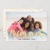 光沢のある恵み | 休日の写真カード シーズンカード (正面/裏面)