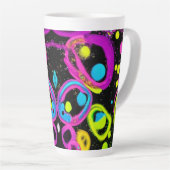 光沢のある抽象芸術図形 カフェラテマグ (右アングル)