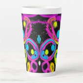 光沢のある抽象芸術図形 カフェラテマグ (正面)