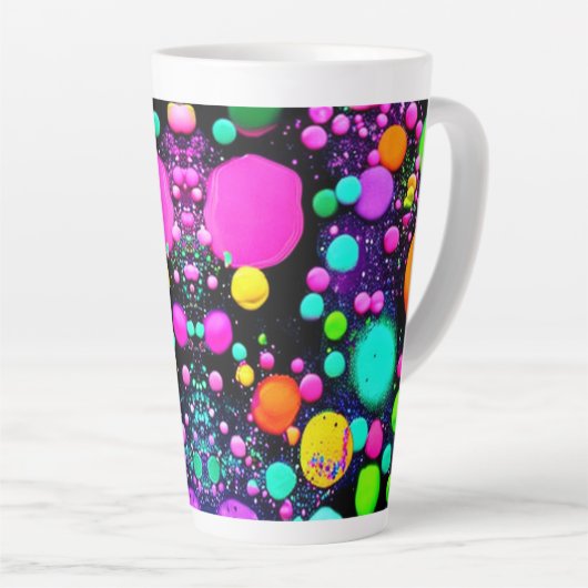 光沢のある抽象芸術図形 カフェラテマグ (右アングル)