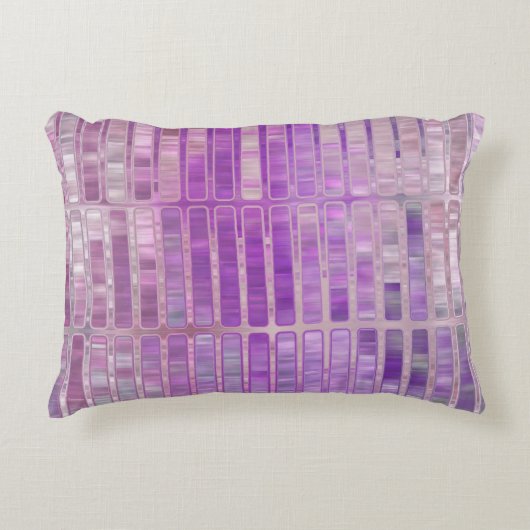 光沢のある明るい抽象芸術モザイクバイオレット背景 アクセントクッション (正面)