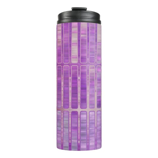 光沢のある明るい抽象芸術モザイクバイオレット背景 タンブラー (正面)