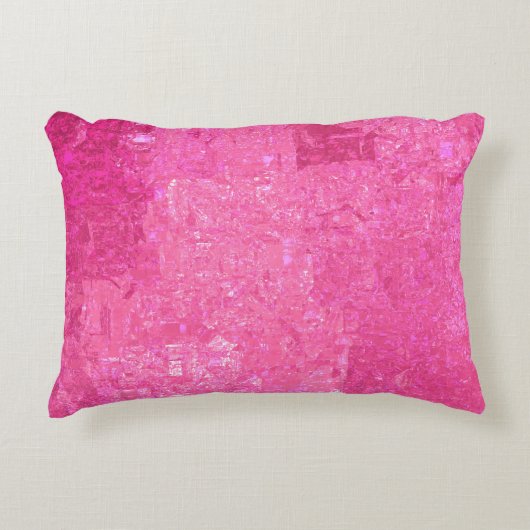 光沢のある明るい抽象芸術モザイクピンクの背景 アクセントクッション (正面)