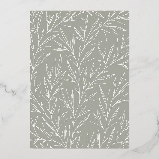 光沢のある森林動物のヴィンテージ赤ちゃんシャワー 箔招待状 (裏面)