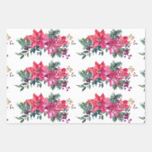 光沢のある水色クリスマスフラワーラッピング紙 ラッピングペーパーシート (正面3)