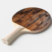 光沢のある汚れたダークウッド 卓球ラケット (正面アングル)