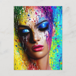 光沢のある滑らかなガラス絵を描ブブラシのストローク滴下 シーズンポストカード