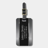 光沢のある灰色の炭素繊維テクスチャ ラゲッジタグ (正面縦)