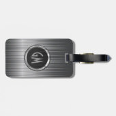 光沢のある灰色の炭素繊維テクスチャ ラゲッジタグ (裏面横)