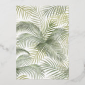 光沢のある熱帯フローラアーチサマーブライダルシャワー 箔招待状 (裏面)