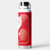 光沢のある猫好きボタン ウォーターボトル (背面)