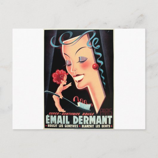 光沢のある白い歯 ポストカード (正面)