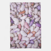 光沢のある白と紫のカッコいい豆 キッチンタオル (縦)