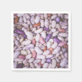 光沢のある白と紫のカッコいい豆 スタンダードカクテルナプキン (正面)