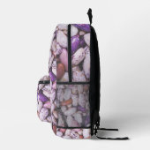 光沢のある白と紫のカッコいい豆 プリントバックパック (右)