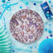 光沢のある白と紫のカッコいい豆 ペーパープレート (パーティー)