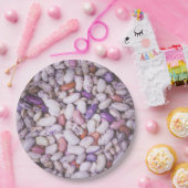 光沢のある白と紫のカッコいい豆 ペーパープレート (パーティー)