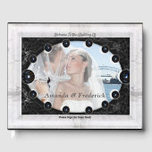 光沢のある白と黒の大理石球 ゲストブック (正面)