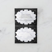 光沢のある白と黒の大理石球 サンキューカード (内部)