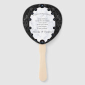 光沢のある白と黒の大理石球 ハンドファン (裏面)