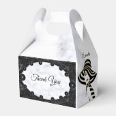 光沢のある白と黒の大理石球 フェイバーボックス (裏面サイド)