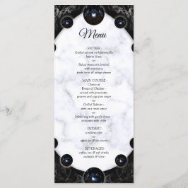 光沢のある白と黒の大理石球 メニュー