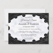 光沢のある白と黒の大理石球 招待状 (正面)