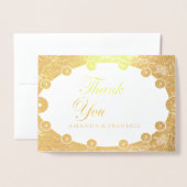 光沢のある白と黒の大理石球 箔カード (封筒付き正面)