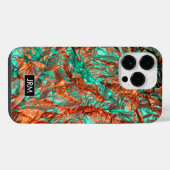 光沢のある皺の虹色のモノグラム iPhoneケース (裏面横)