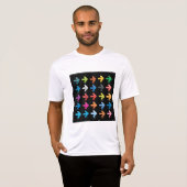 光沢のある矢印セットが鮮やかな方向を示す Tシャツ (正面フル)