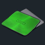 光沢のある研磨された緑色のメタリック背景 ラップトップスリーブ<br><div class="desc">緑エレガントモダン色トーン研磨金属テクスチャプリントオプションのモノグラム</div>