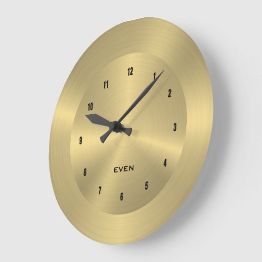 光沢のある磨き上げられた金属金ゴールド背景 ラージ壁時計 (傾斜)