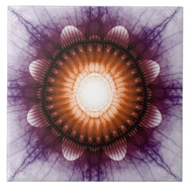 光沢のある神秘的な赤い紫のオーナメント タイル