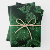 光沢のある紙を含む緑の包装 ラッピングペーパーシート (インサイチュ)