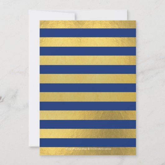 光沢のある紙吹雪卒業パーティー招待状ブルー 招待状 (裏面)