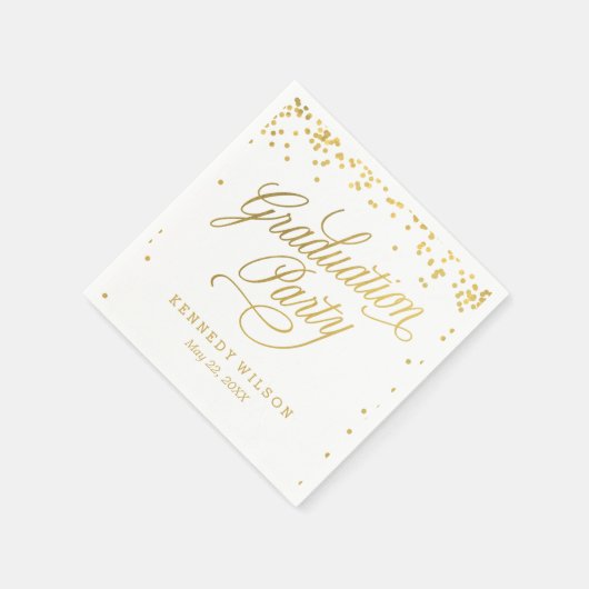 光沢のある紙吹雪編集可能カラー卒業ナプキン スタンダードカクテルナプキン (角)