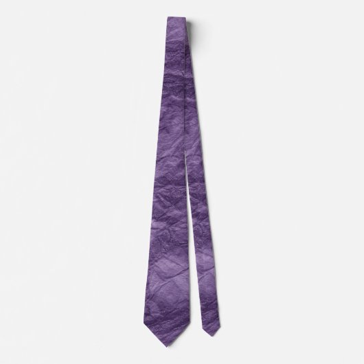 光沢のある紫のしわのある紙 ネクタイ (正面)