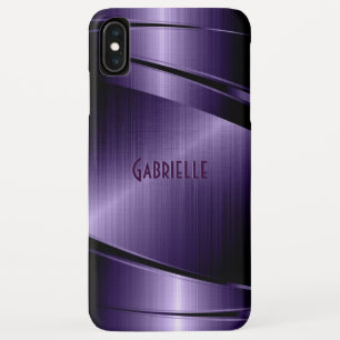 光沢のある紫のジオメトモダンリデザイン iPhone XS MAXケース