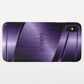 光沢のある紫のジオメトモダンリデザイン Case-Mate iPhoneケース (裏面(横))