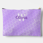 光沢のある紫色のフォイル格子 アクセサリーポーチ (裏面)