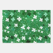 光沢のある緑と金ゴールドシャムロックフェスティバルセット3 ラッピングペーパーシート (正面2)