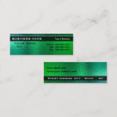 光沢のある緑と青のメタル一般 スキニー名刺 (正面/裏面)