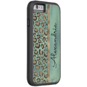 光沢のある緑に輝くヒョウのプリント Case-Mate iPhoneケース (裏面/右)