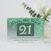 光沢のある緑のグリッター(21歳の誕生日) セーブザデート (スタンド正面)