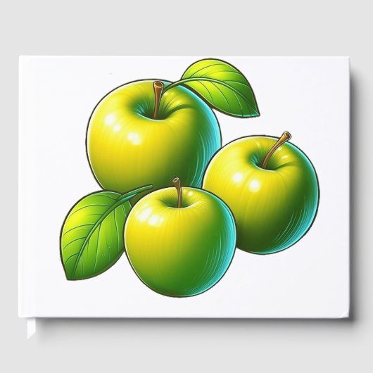 光沢のある緑のリンゴ ゲストブック (正面)