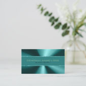 光沢のある緑の金属デザインステンレス鋼の外観 名刺 (スタンド正面)