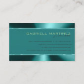 光沢のある緑の金属デザインステンレス鋼の外観 名刺 (裏面)