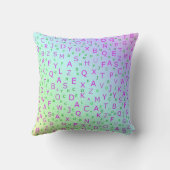 光沢のある色の文字 クッション (裏面)