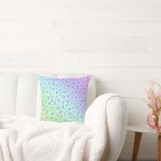 光沢のある色の文字 クッション (ソファ)